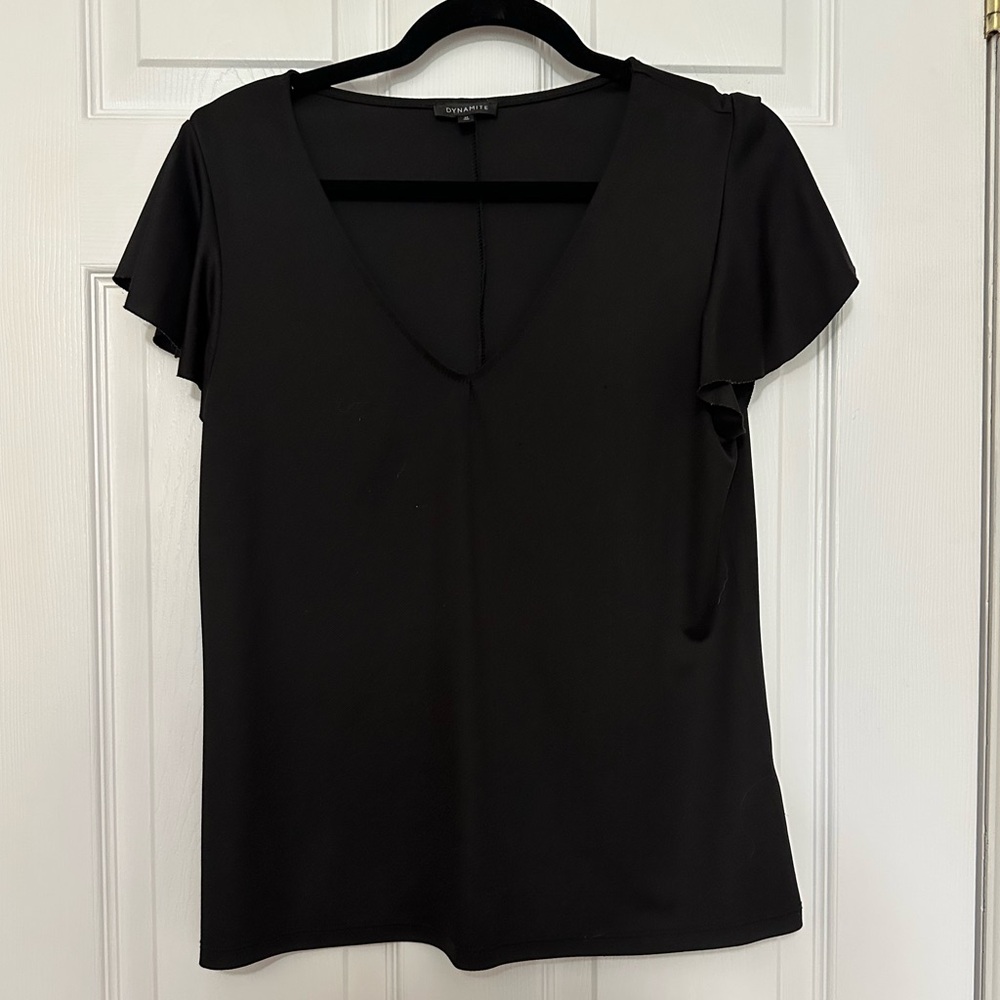 Dynamite Sleek Black Blouse